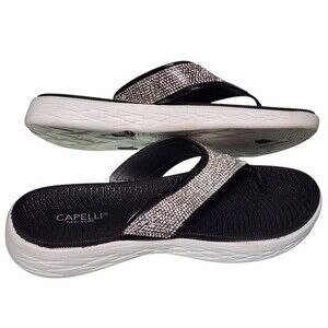 Capelli New York EVA Insole Rhinestone Strap Size 10